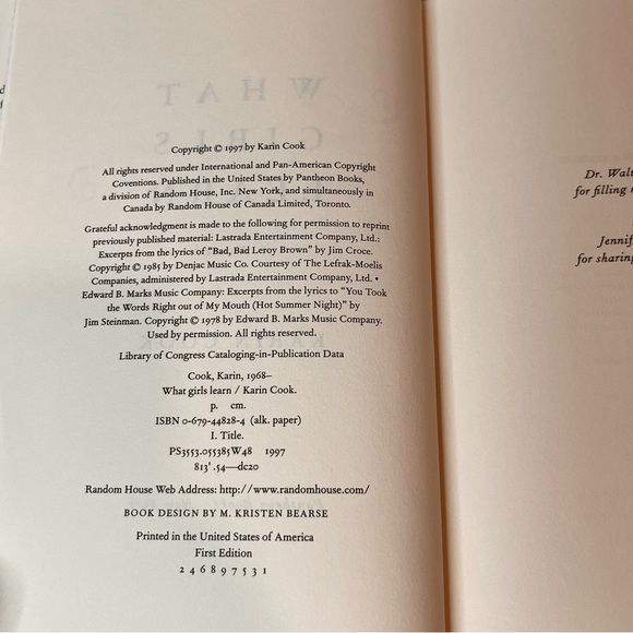 What Girls Learn : A Novel by Karin Cook (1997, Hardcover) - Picture 5 of 11